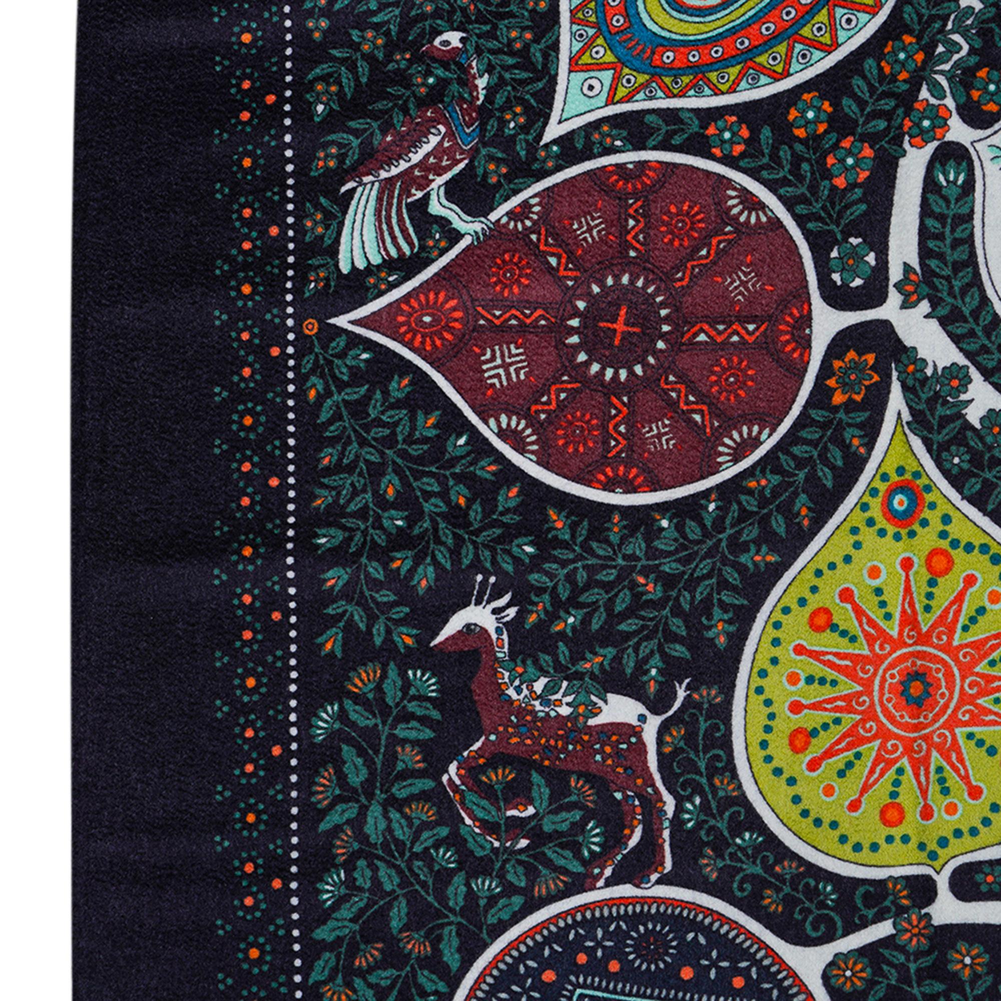 Hermes Blanket Tree of Life Blanket Multicolored Cashmere / Silk New 12