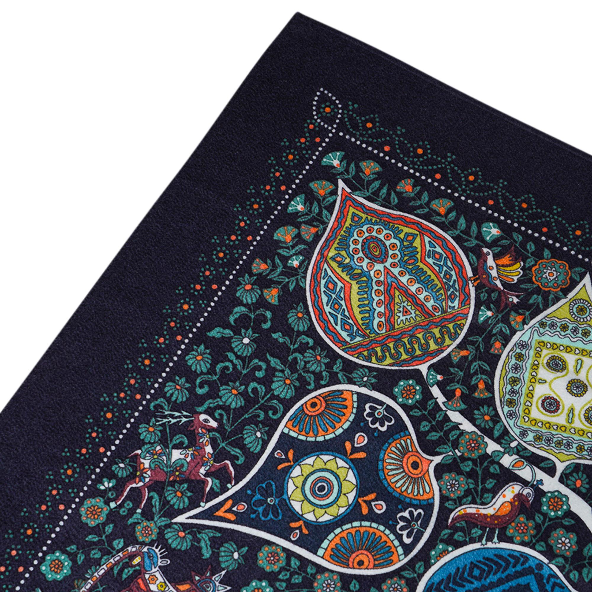 Hermes Blanket Tree of Life Blanket Multicolored Cashmere / Silk New 1
