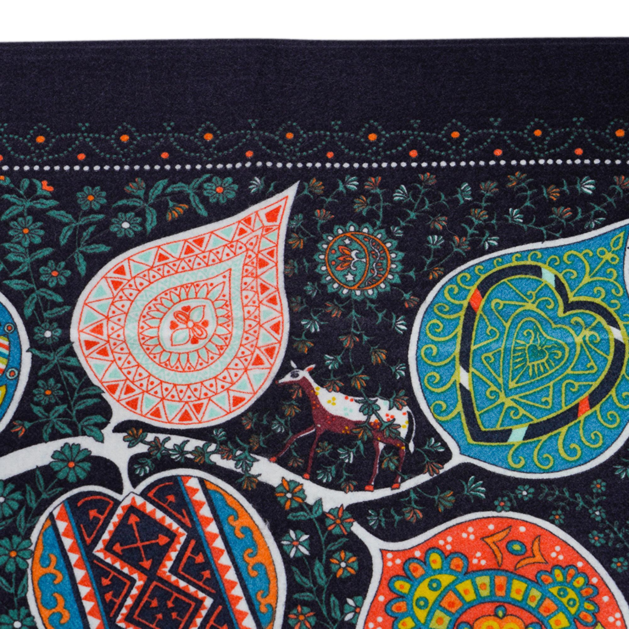 Hermes Blanket Tree of Life Blanket Multicolored Cashmere / Silk New 2