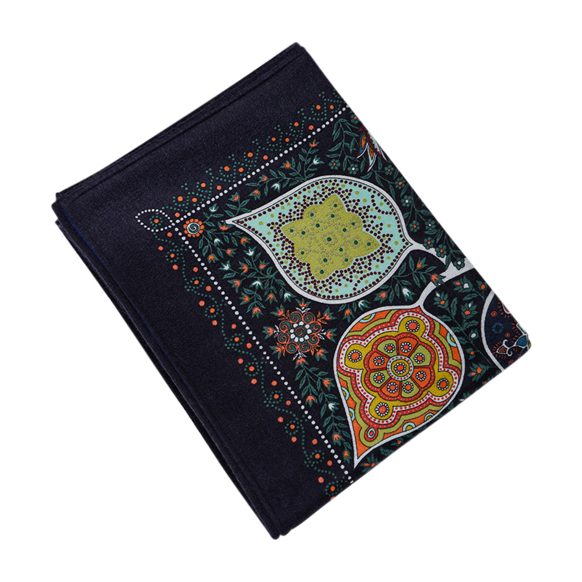Hermes Blanket Tree of Life Blanket Multicolored Cashmere / Silk New 3