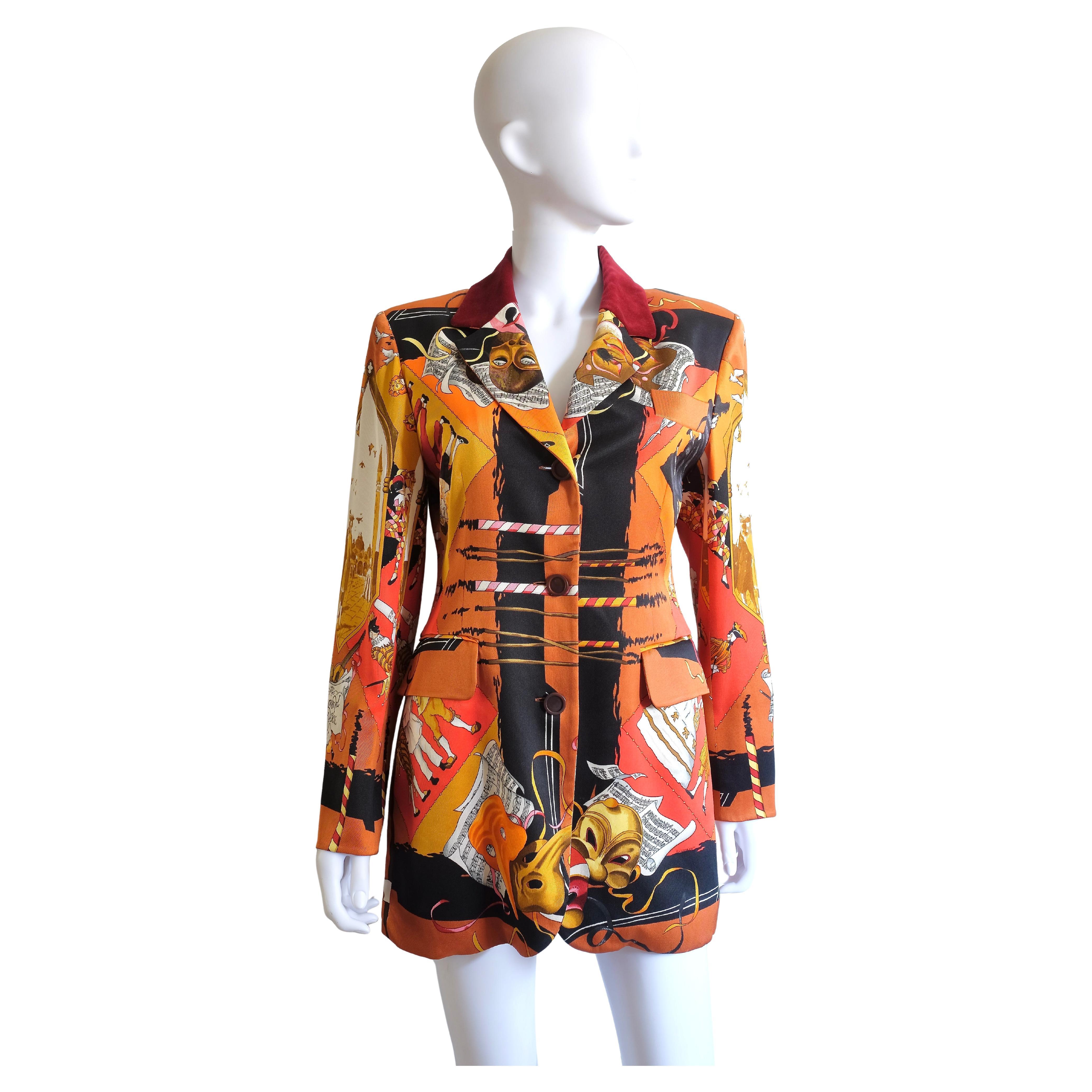 HERMÈS - Blazer "Carnaval de Venise" By Hubert de Watrigant in vendita