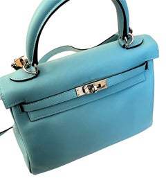 Hermes Bleau Atoll Kelly 25 with Palladium Hardware 2015