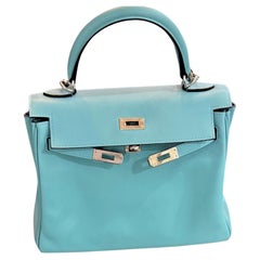 Hermes Bleau Atoll Kelly 25 with Palladium Hardware 2015