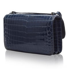 Hermès Bleu Abysse Niloticus Crocodile Constance Elan 25cm Bag