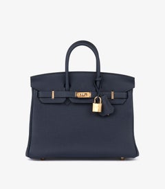 Hermès Bleu Abysse Togo Cuir Birkin 25cm Retourne