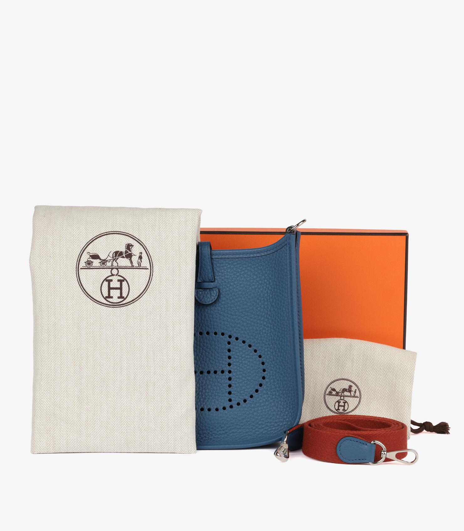 Hermès Bleu Agate Clemence Cuir Evelyne TPM en vente 6