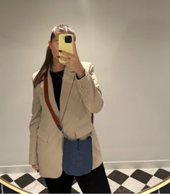 Hermès Bleu Agate Clemence Leather Evelyne TPM