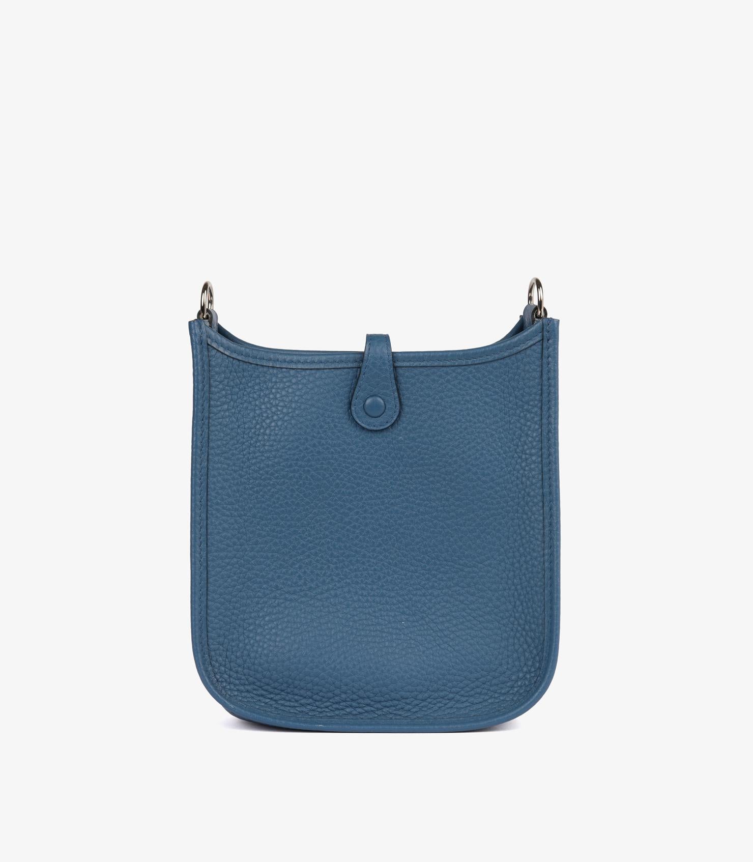 Hermès Bleu Agate Clemence Cuir Evelyne TPM Unisexe en vente