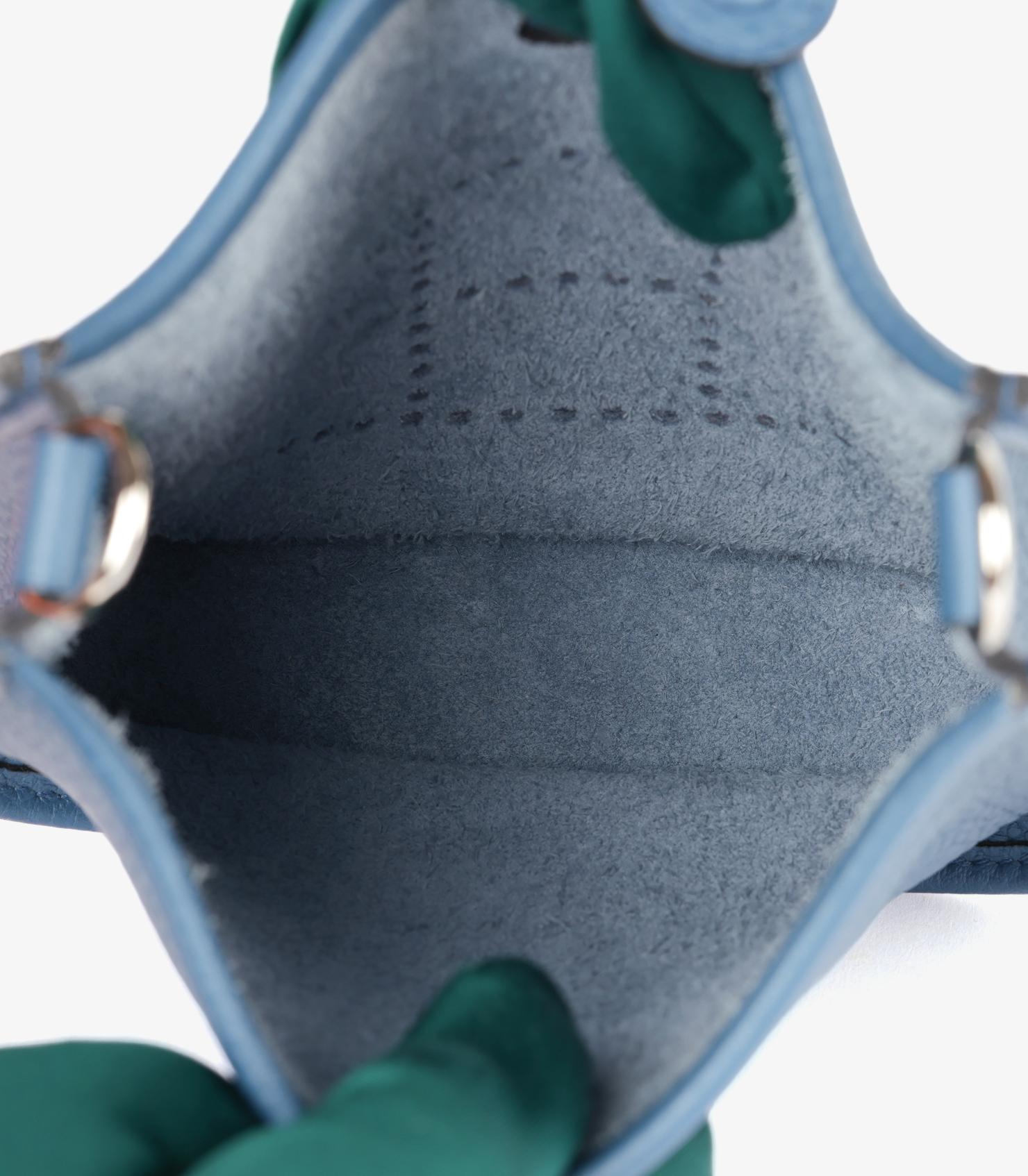 Hermès Bleu Agate Clemence Cuir Evelyne TPM en vente 4
