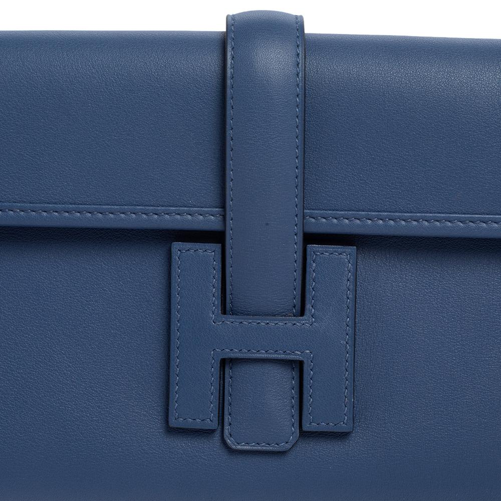 Hermès Bleu Agate Swift Leather Elan Jige 29 Clutch 5
