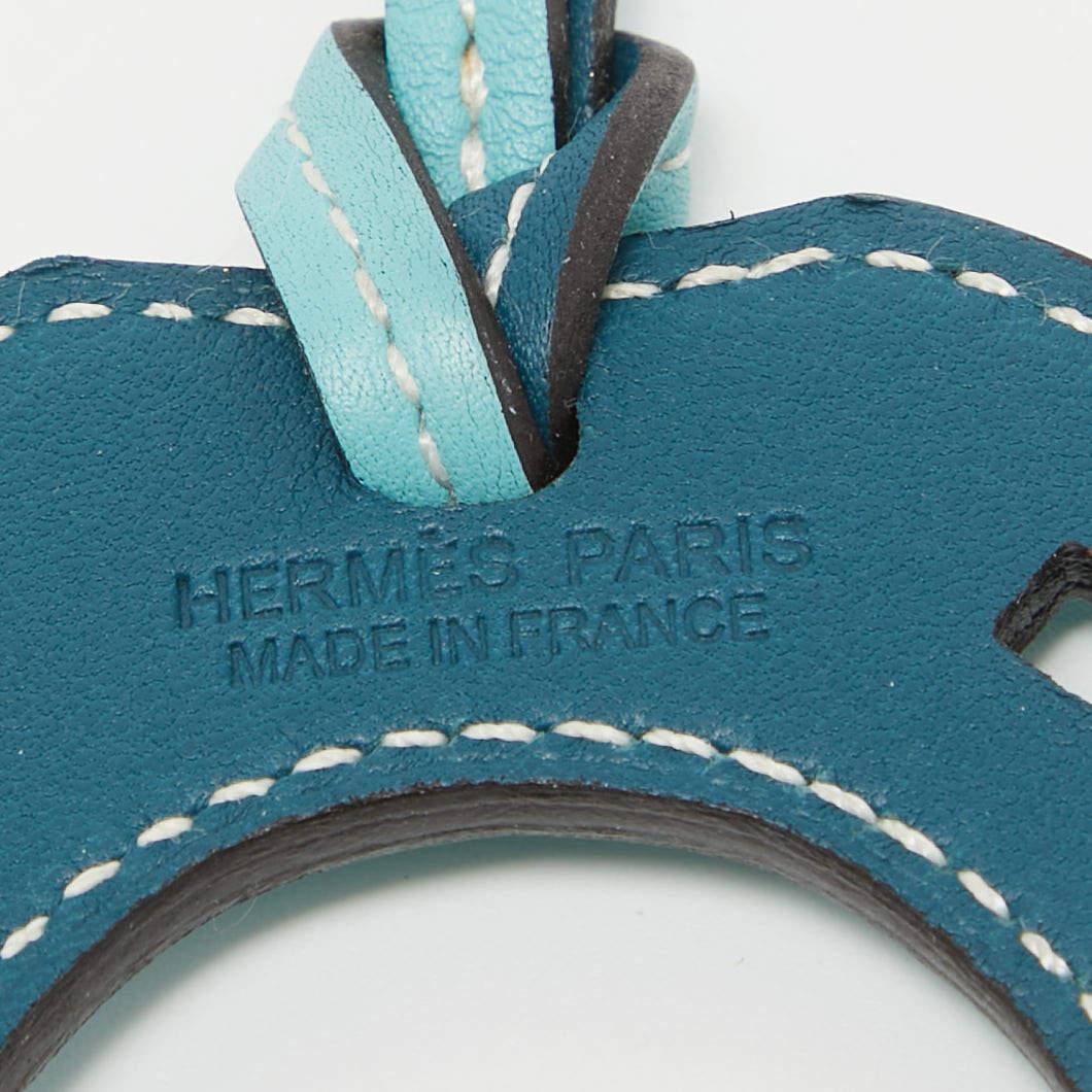 Hermès Bleu Atoll/Colvert Swift Cuir Paddock Fer a Cheval Bag Charm Pour femmes en vente