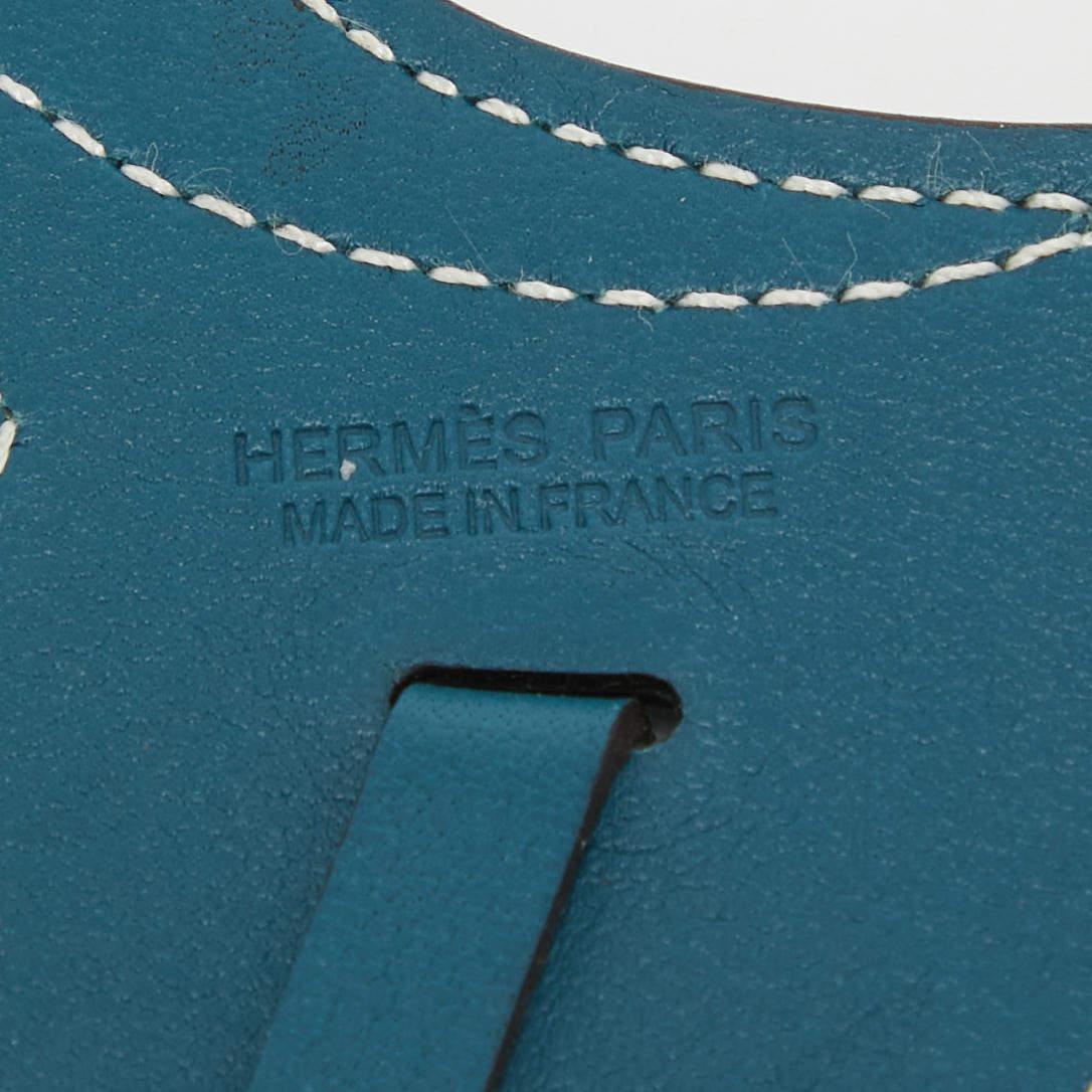 Hermès Bleu Atoll/Colvert Swift Leather Paddock Selle Horse Saddle Bag Charm In Excellent Condition In Dubai, Al Qouz 2