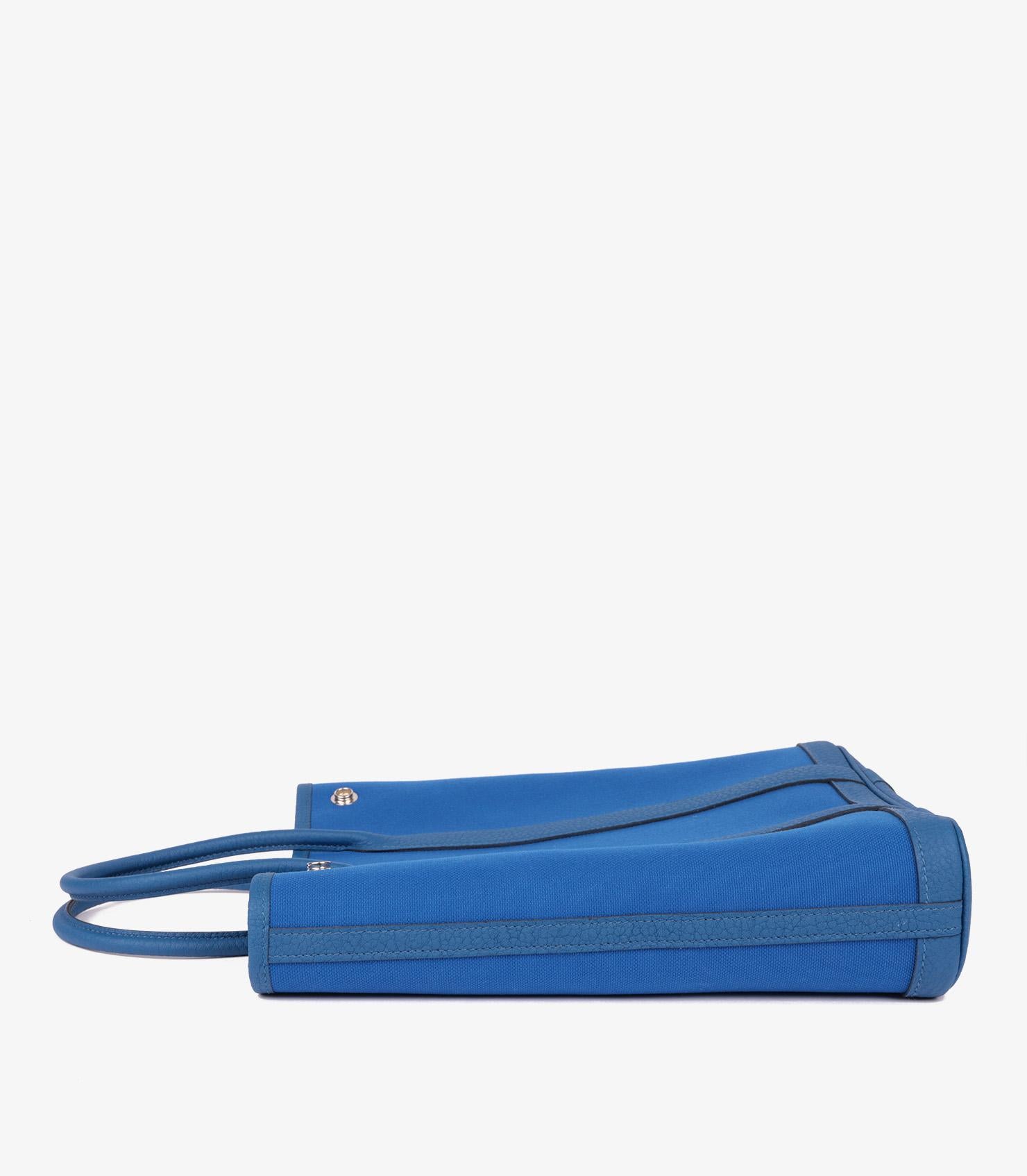 Women's Hermès Bleu Billard Toile Canvas & Bleu De France Negonda Garden File 28