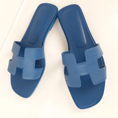 Hermes Bleu Bleuet Oran sandal Size 37