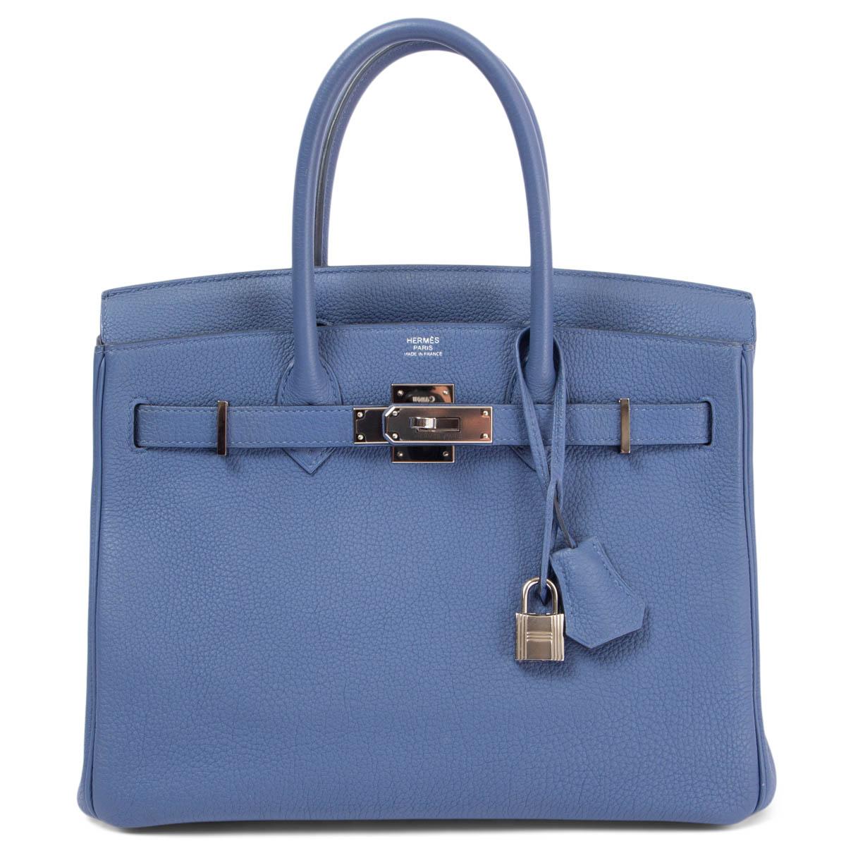 Women's HERMES Bleu Brighton Blue Togo leather BIRKIN 30 Bag Palladium