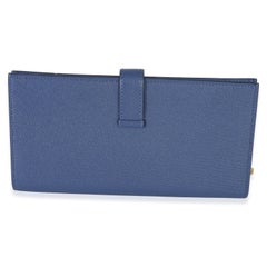 Hermès Bleu Brighton Chevre Mysore Bearn Wallet GHW