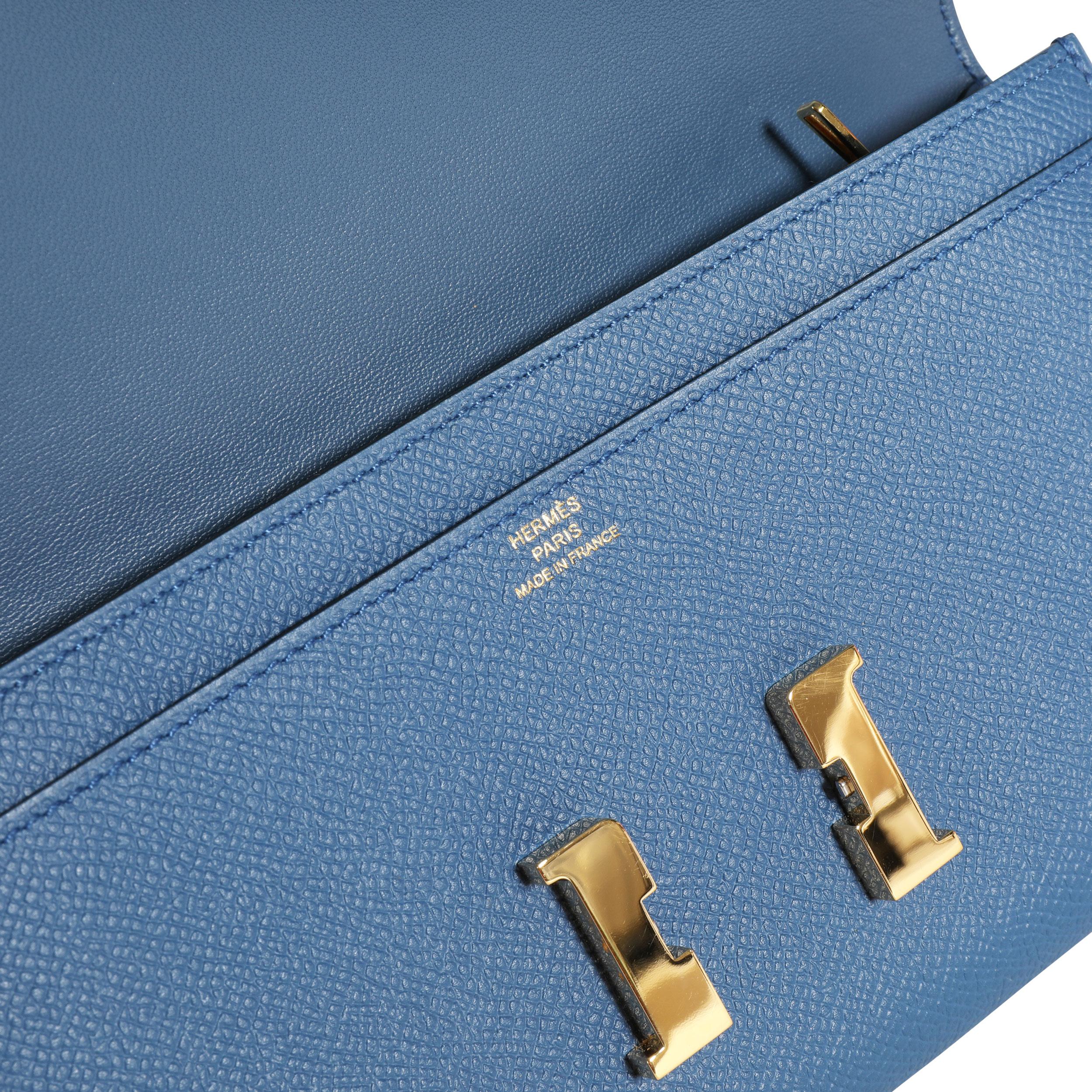 Hermès Bleu Brighton Epsom Constance Long Wallet PHW 1
