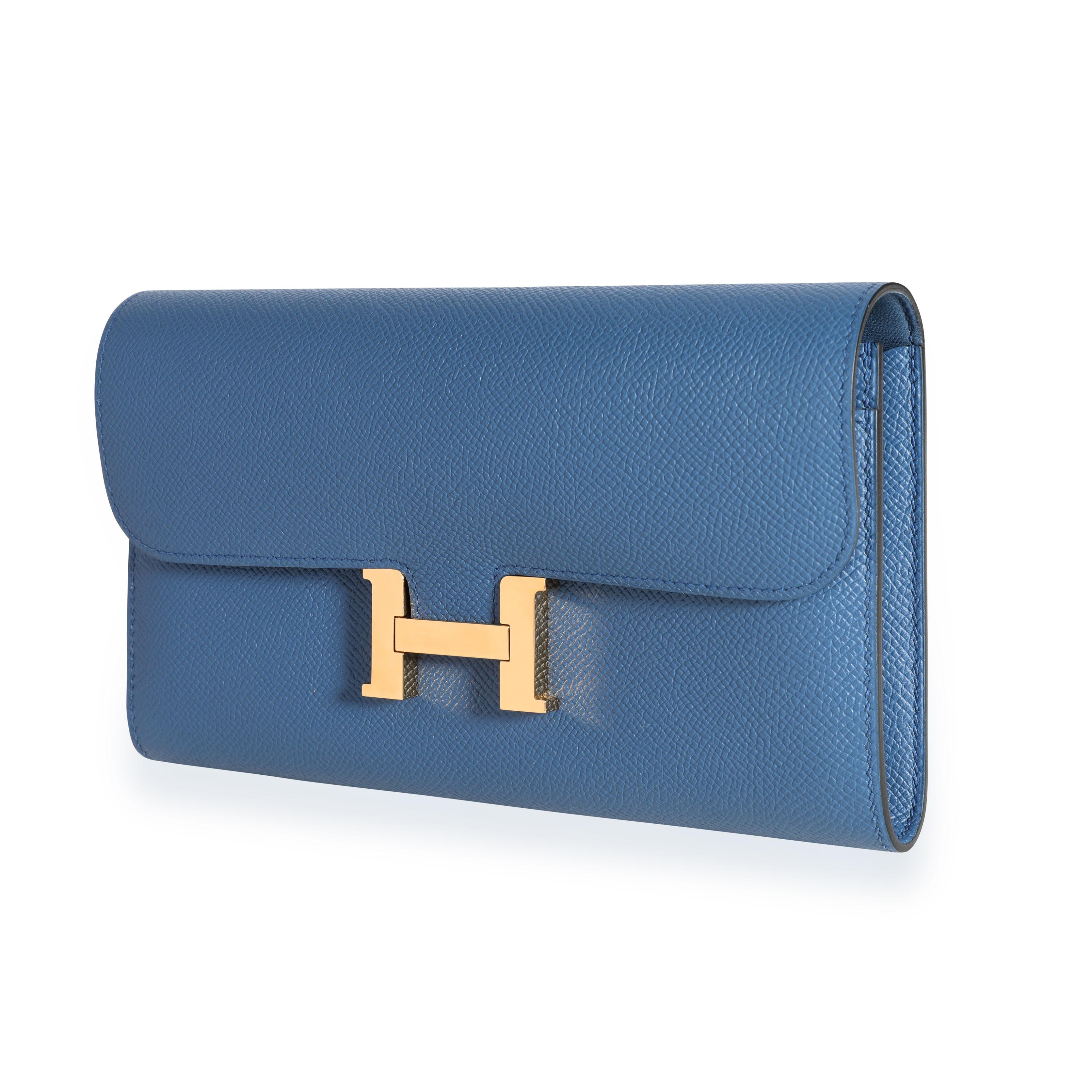 Hermès Bleu Brighton Epsom Constance Long Wallet PHW 3