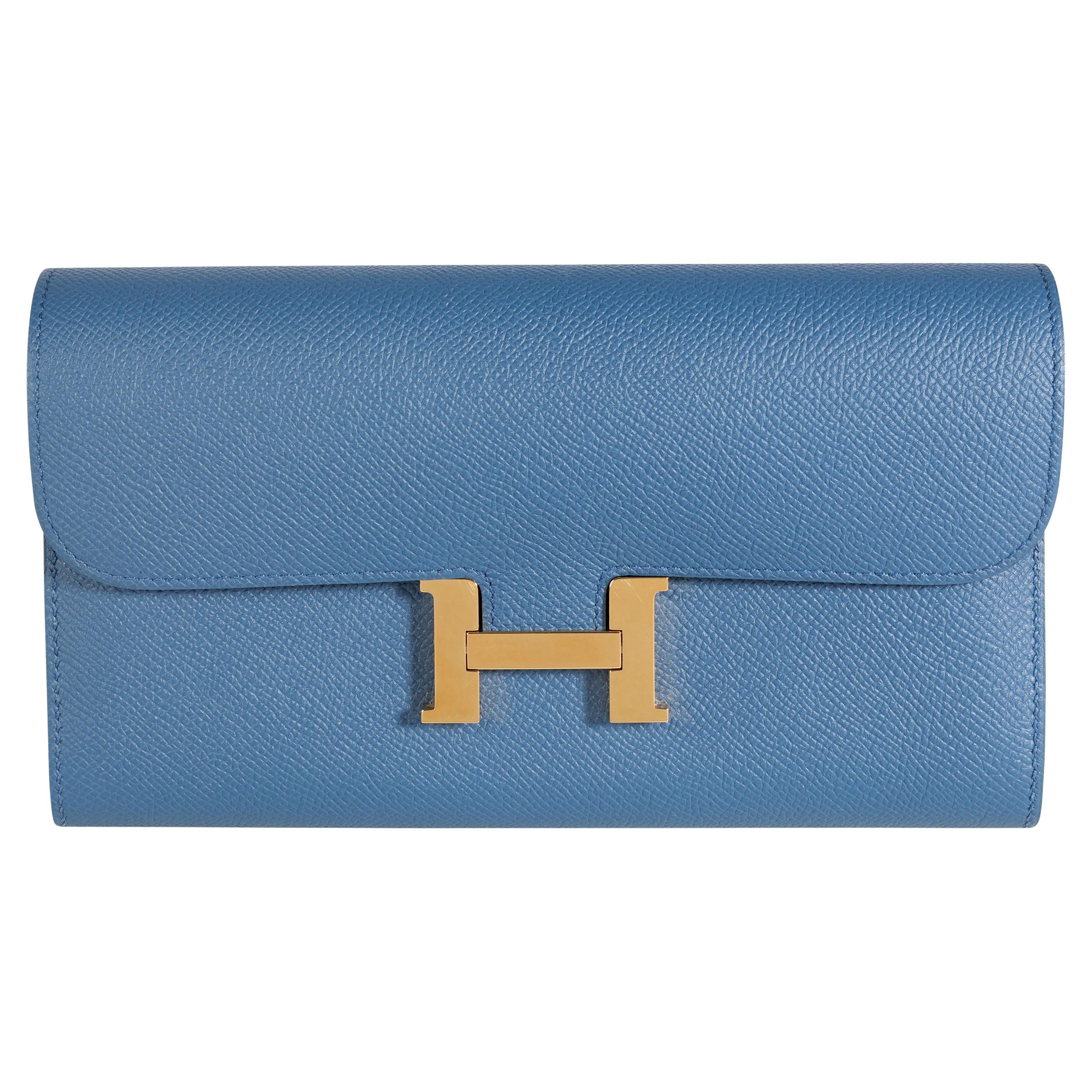 Hermès Bleu Brighton Epsom Constance Long Wallet PHW