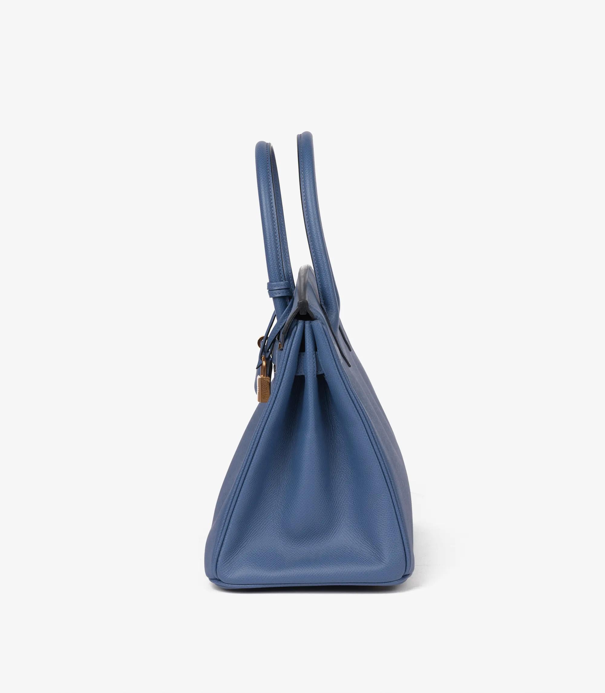 Hermès Bleu Brighton Epsom Leather Birkin 30cm Retourne 1