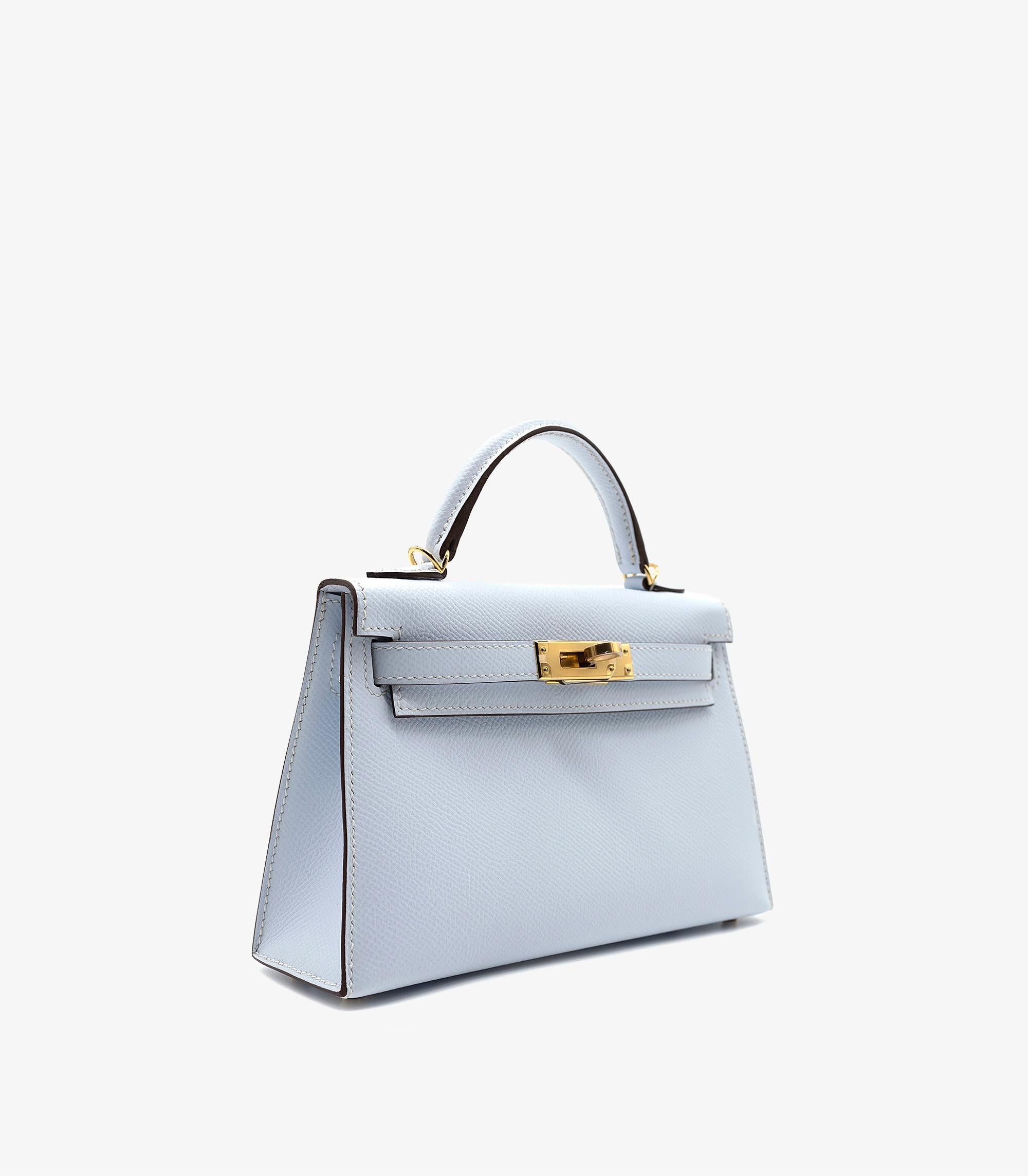 Gray Hermès Bleu Brume Epsom Leather Kelly 20cm II Sellier