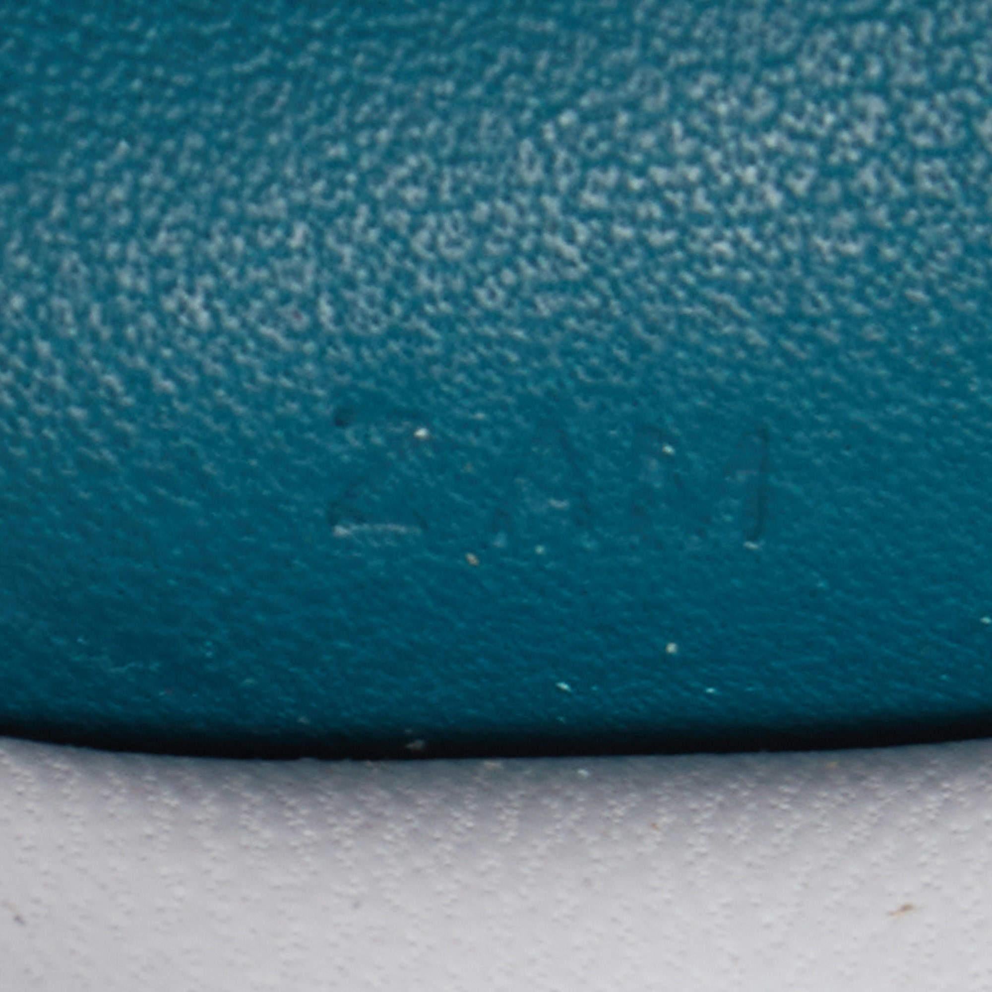 Women's Hermes Bleu Brume/Sesame/Vert Bosphore Milo Leather Rodeo Pegase Bag Charm PM