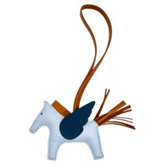 Hermès Bleu Brume/Sesame/Vert Bosphore Rodeo Pegase Bag Charm