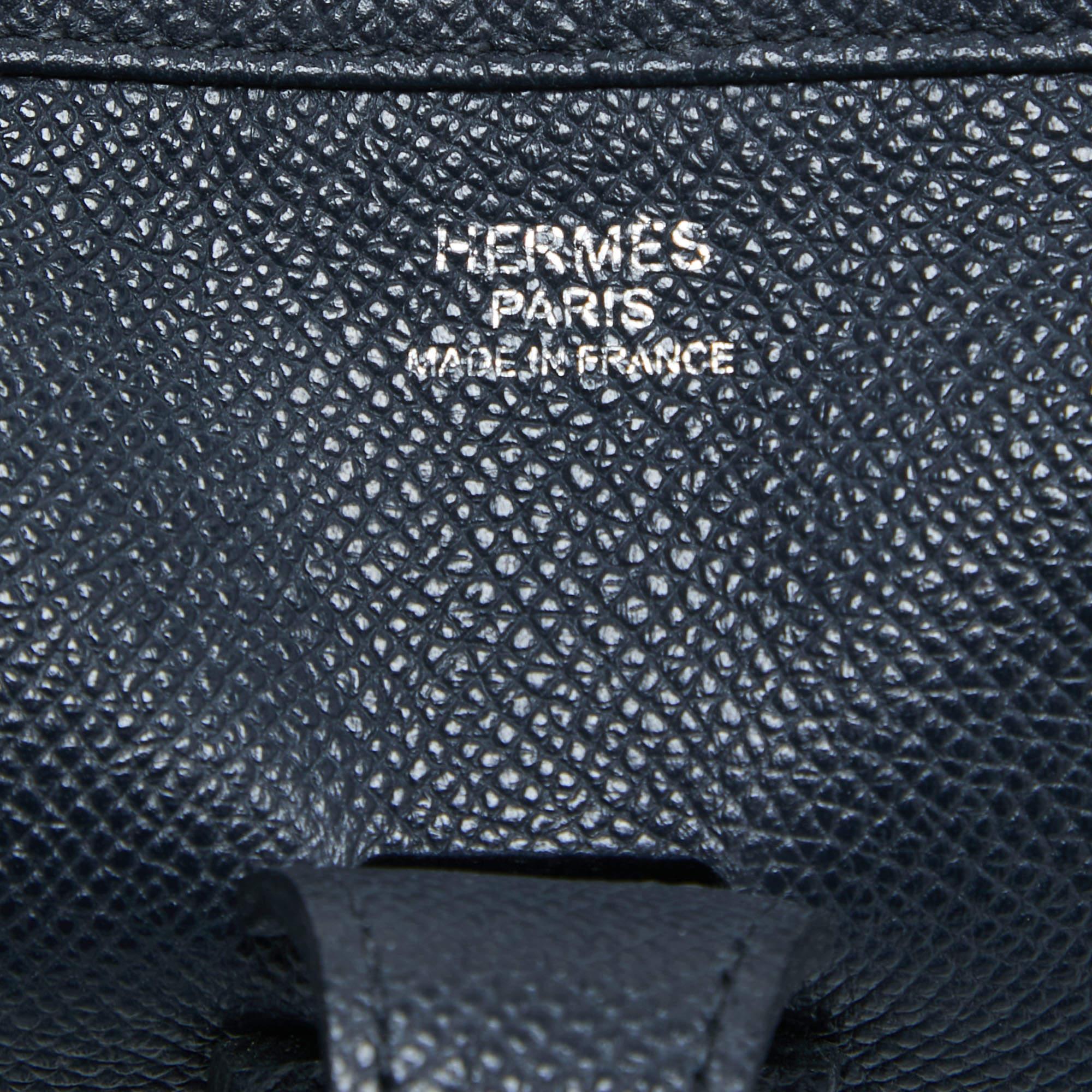 Hermès Bleu Buit Epsom Leather Evelyne III PM Bag en vente 5