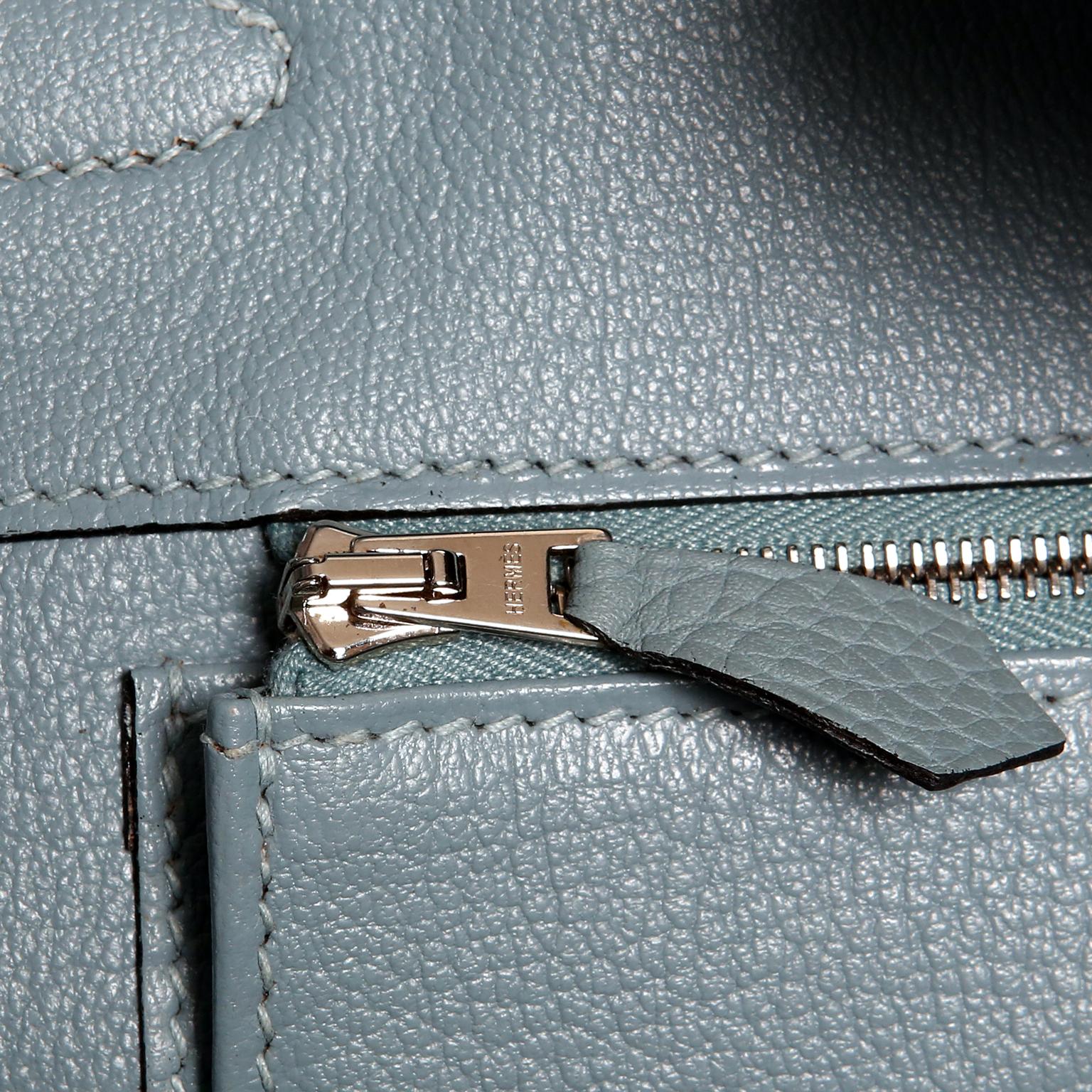 Hermès Bleu Ciel Clemence 35 cm Birkin Bag 5