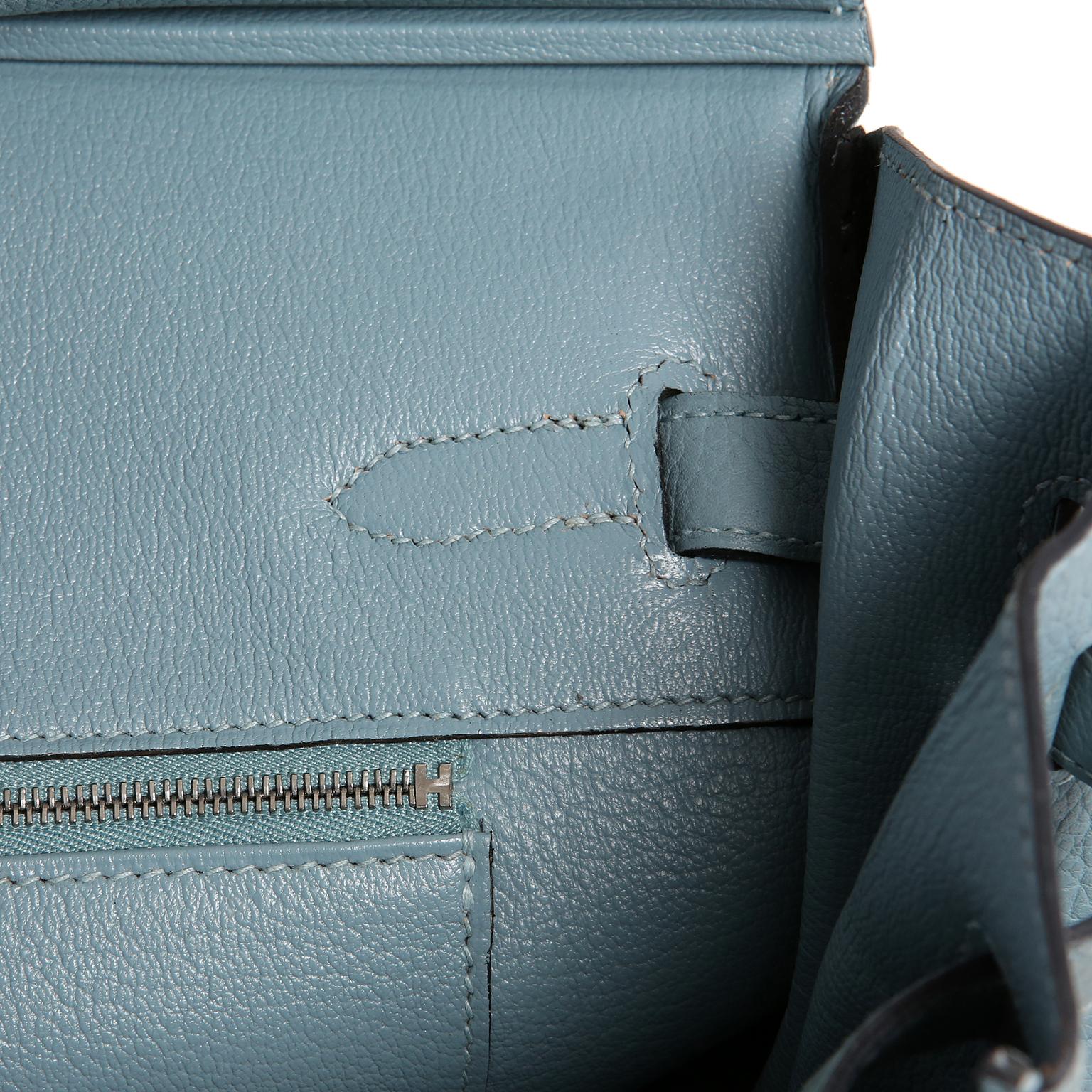 Hermès Bleu Ciel Clemence 35 cm Birkin Bag 6