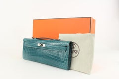 Hermès Bleu Colvert Shiny Niloticus Crocodile Kelly Cut 123h22