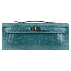 Hermes Mykonos Blue Crocodile Gold Birkin 25 Handbag Kelly Bag – MAISON de  LUXE