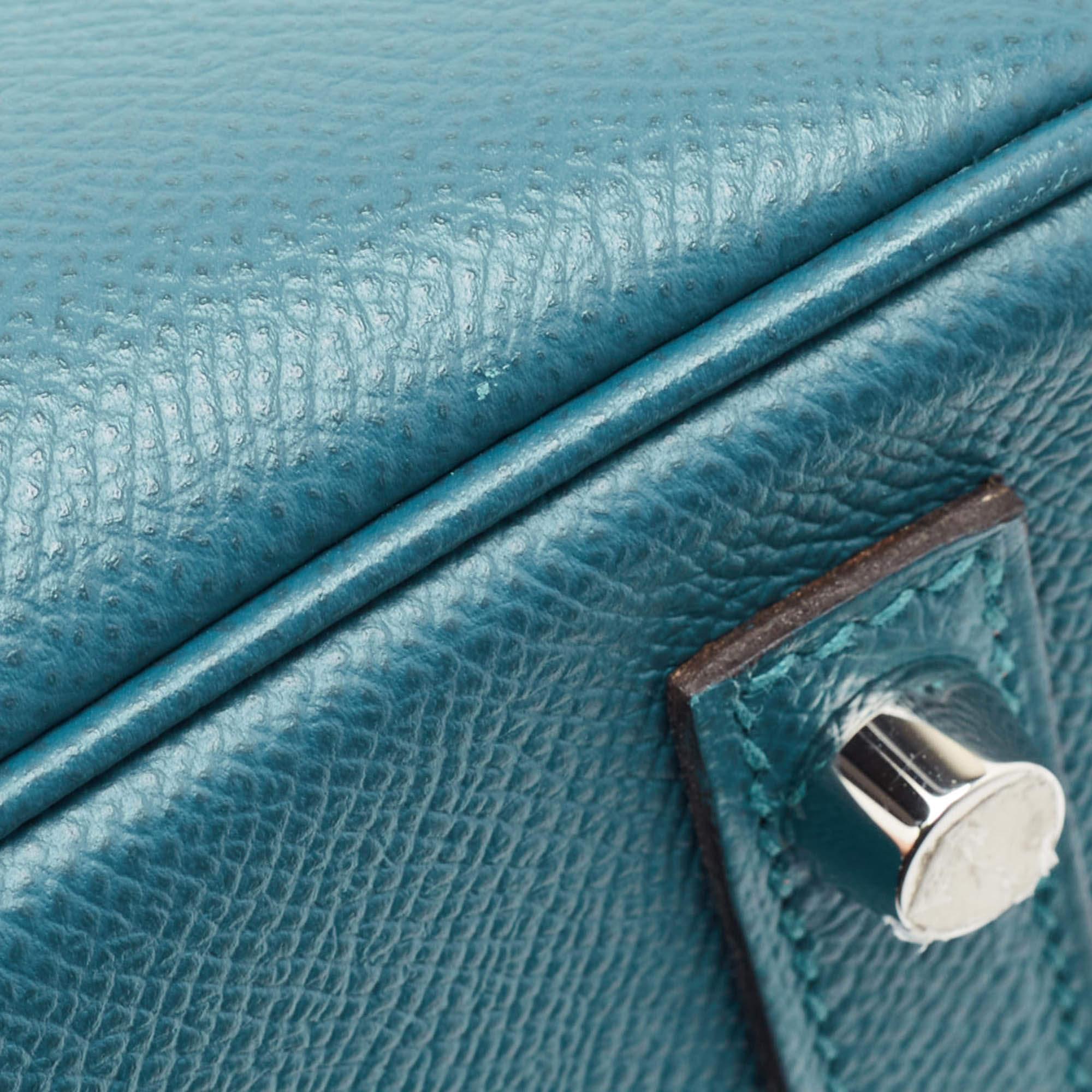 Hermes Bleu De Galice Epsom Leather Palladium Finish Birkin 30 Bag For Sale 2
