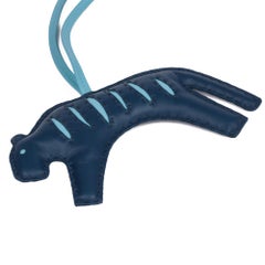 Hermès Bleu De Malte & Celeste Agneau Milo Leather Rooroo Charm