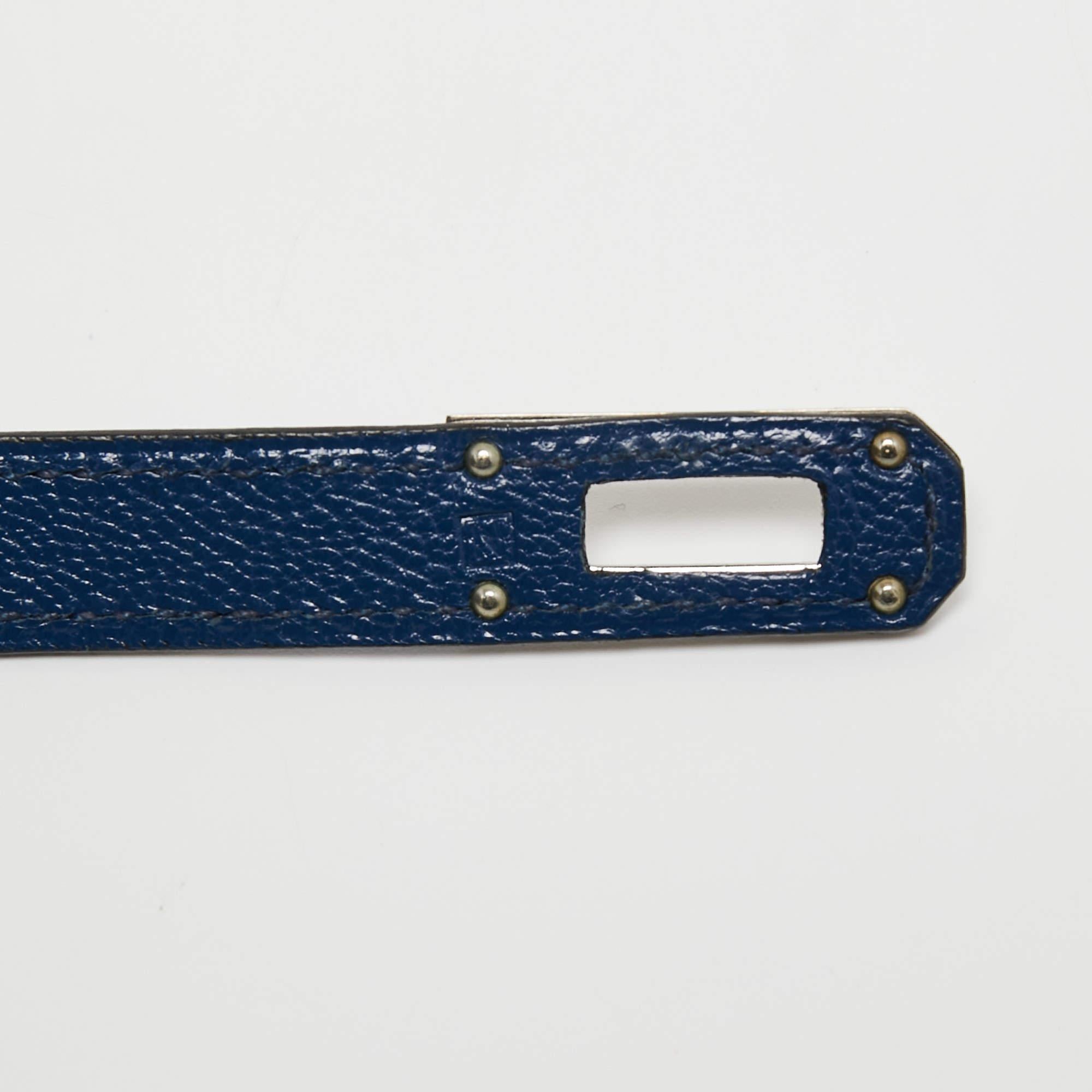 Hermes Bleu De Malte Chevre Mysore Leather Kelly Classic Wallet 4