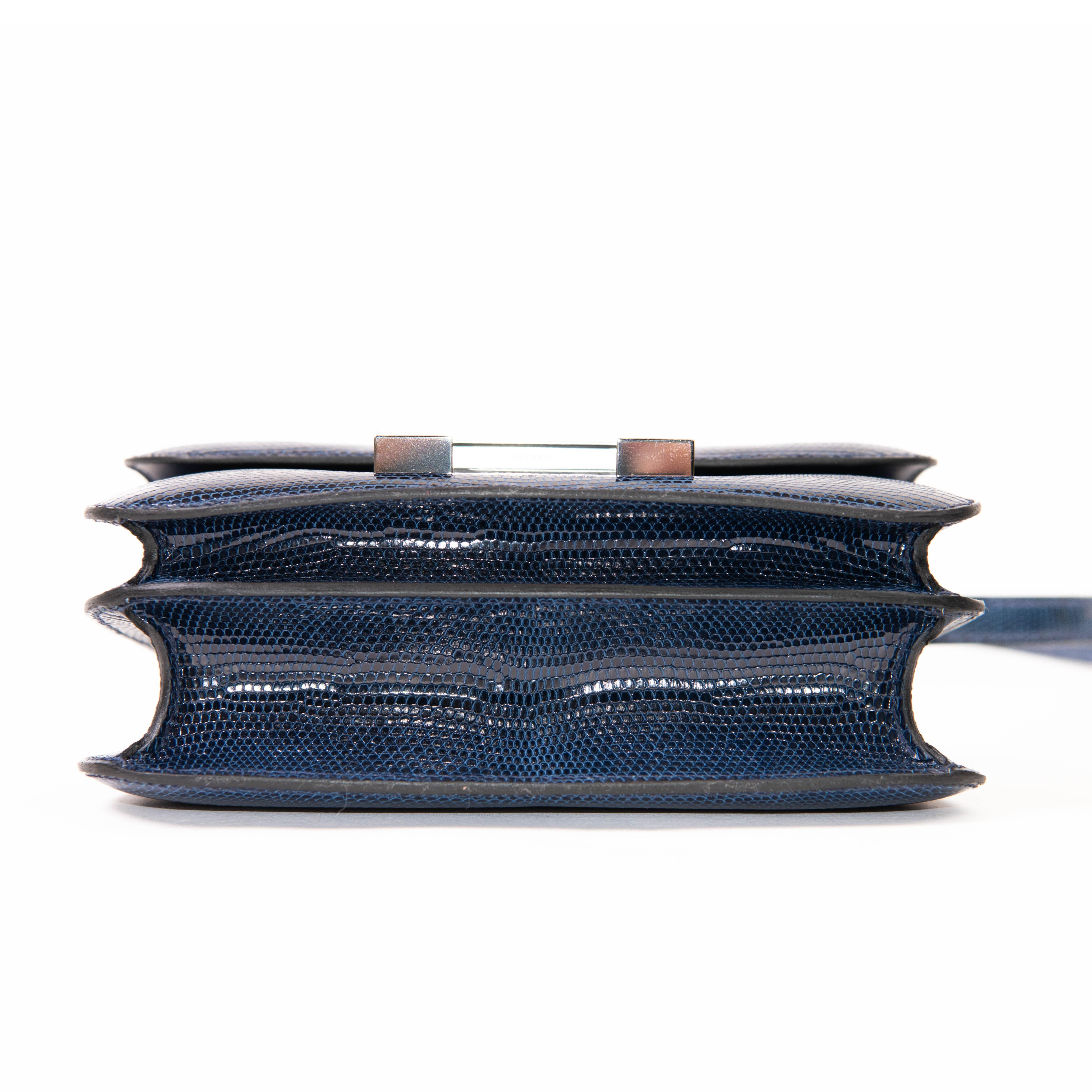 Hermes Bleu de Malte Lizard Constance 18 Palladium Hardware For Sale 7
