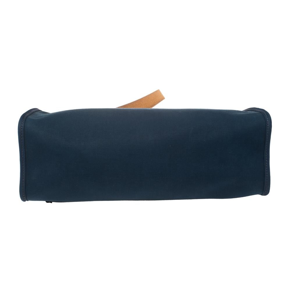 Hermes Bleu De Malte/Natural Canvas And Leather Herbag Zip 31 Bag 2