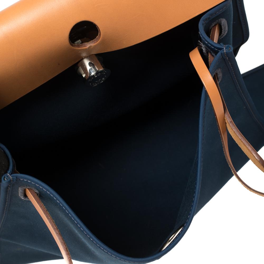 Hermes Bleu De Malte/Natural Canvas And Leather Herbag Zip 31 Bag 1
