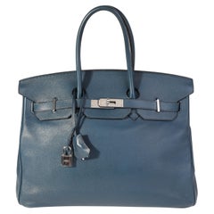 Hermès Bleu De Prusse Swift Birkin 35 PHW