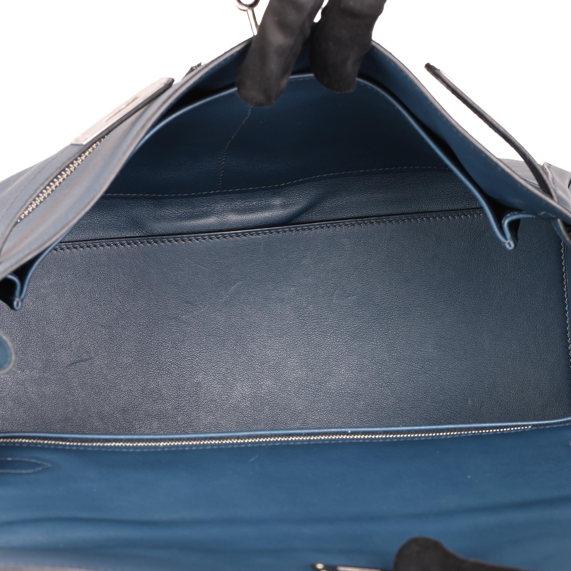 HERMÈS Bleu de Prusse Swift Leather Lakis Kelly 35cm 2