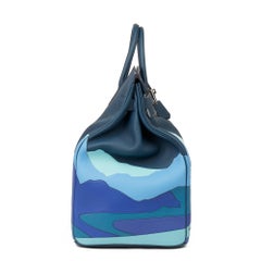 Hermès Bleu de Prusse Togo & Swift Leather Endless Road Birkin HAC 50cm