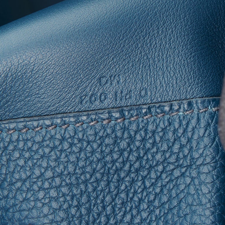 Hermès Bleu de Prusse Togo and Swift Leather Endless Road Birkin HAC 50cm  at 1stDibs