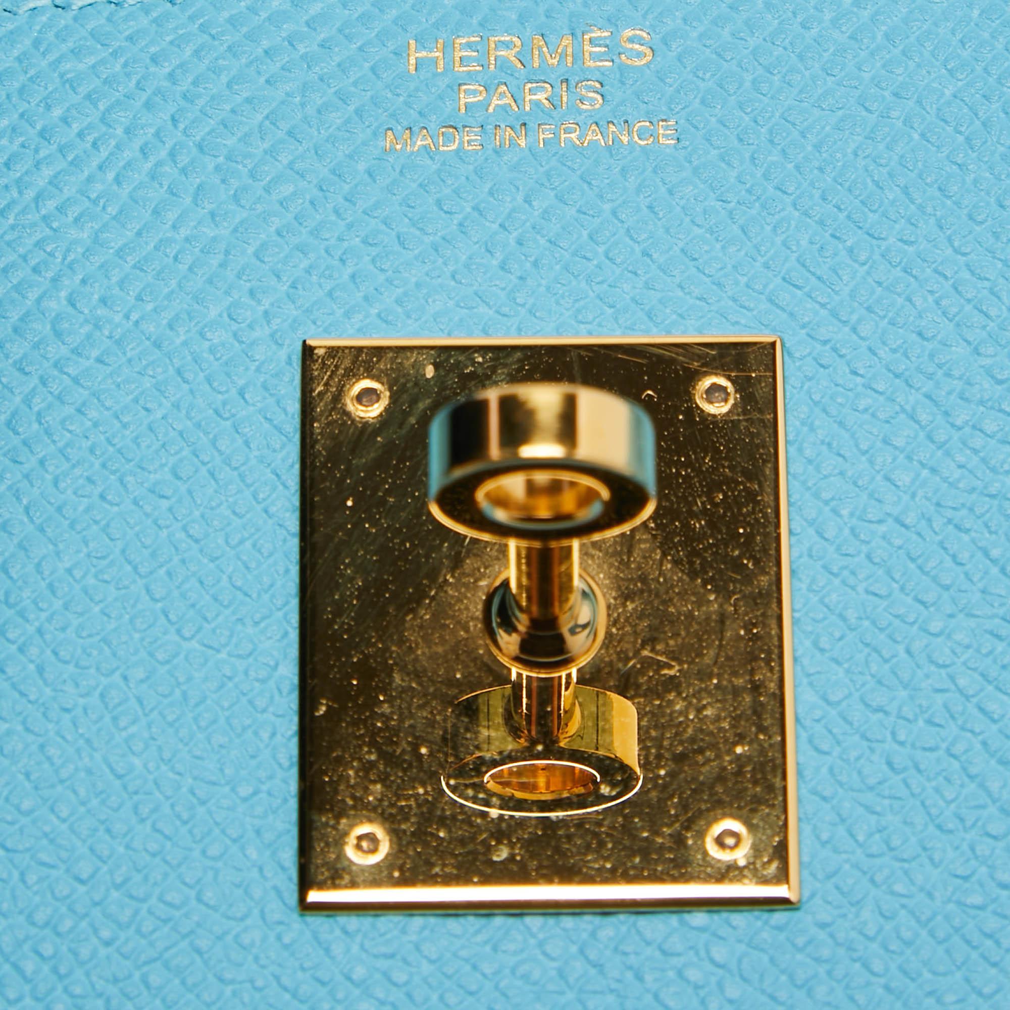 Hermes Bleu du Nord Epsom Leather Gold Finish Birkin 30 Bag 3