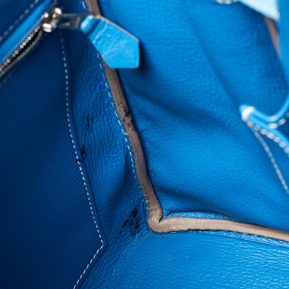 Hermes Bleu Du Nord Epsom Leather Palladium Finished Kelly Retourne 32 Bag 3