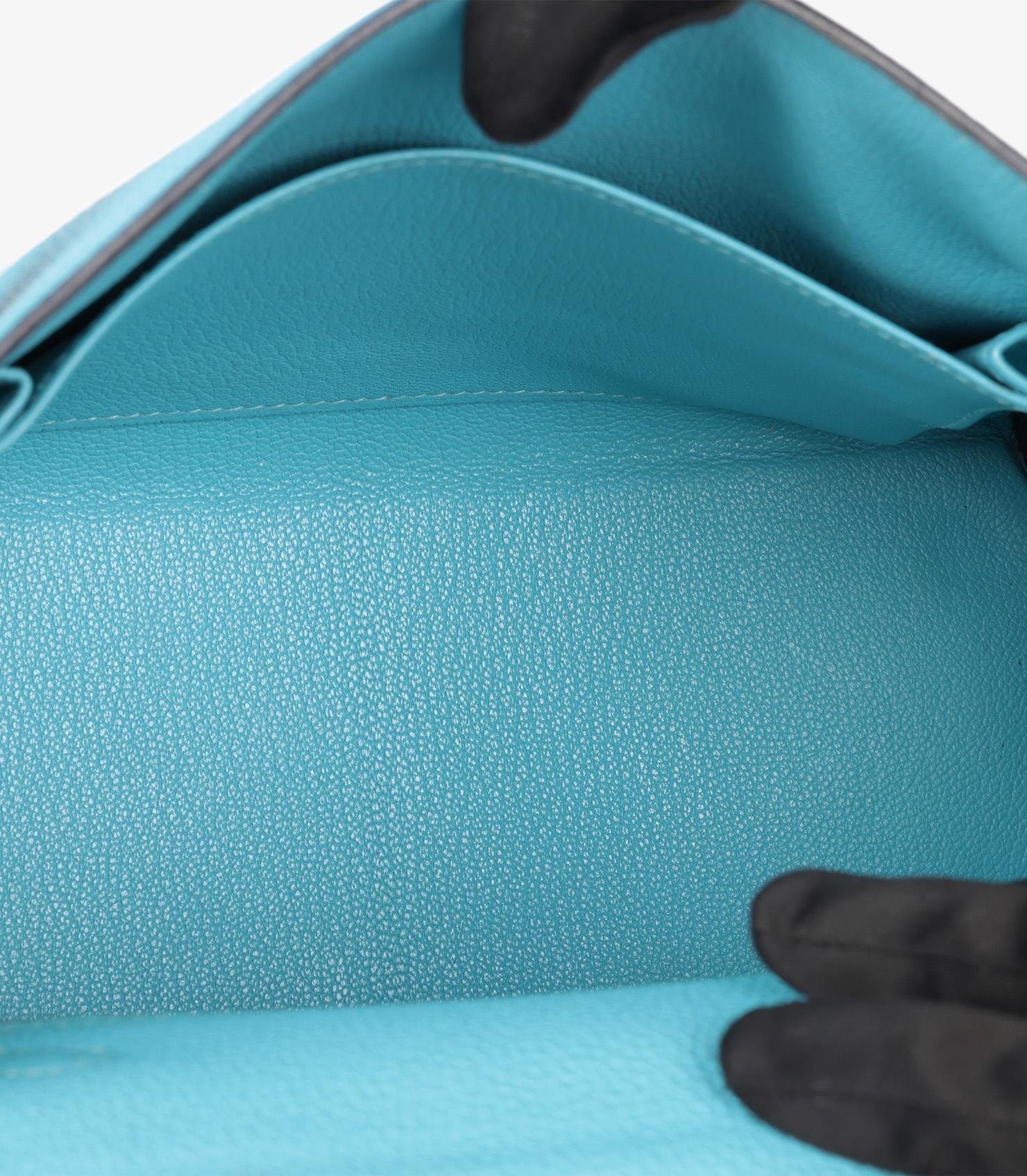 Hermès Bleu Du Nord Togo Leather Kelly 25cm Retourne For Sale 6