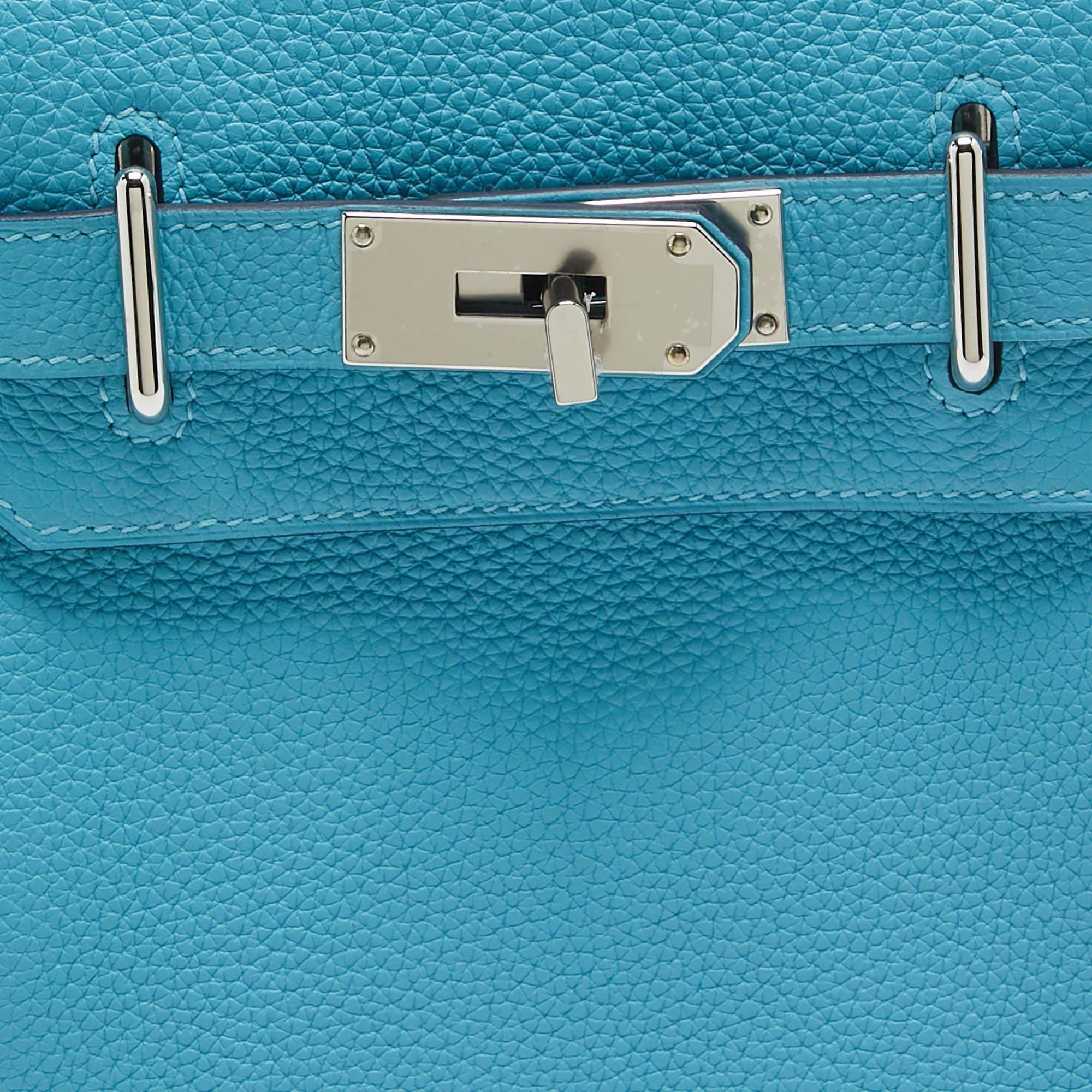 Hermès Bleu du Nord Togo Leather Palladium Finish Hac A Dos PM Bag For Sale 6
