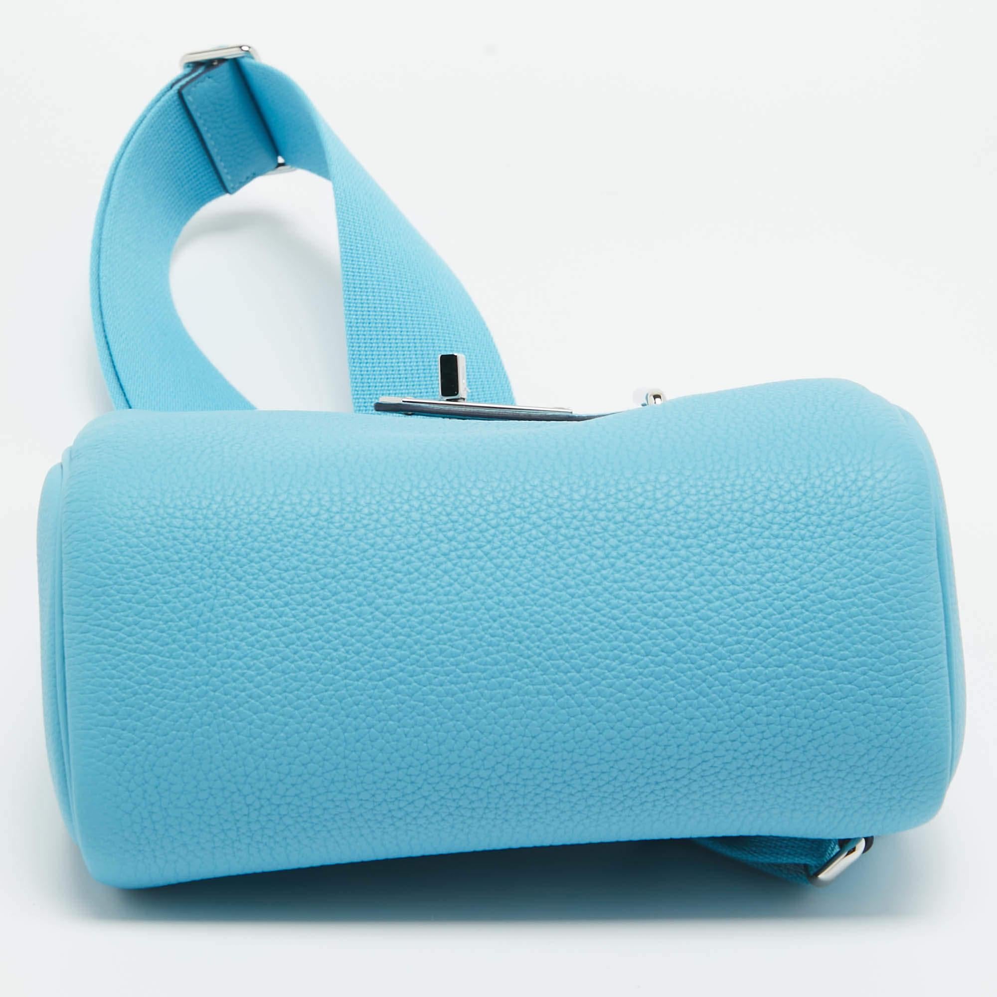 Hermès Bleu du Nord Togo Leather Palladium Finish Hac A Dos PM Bag For Sale 8