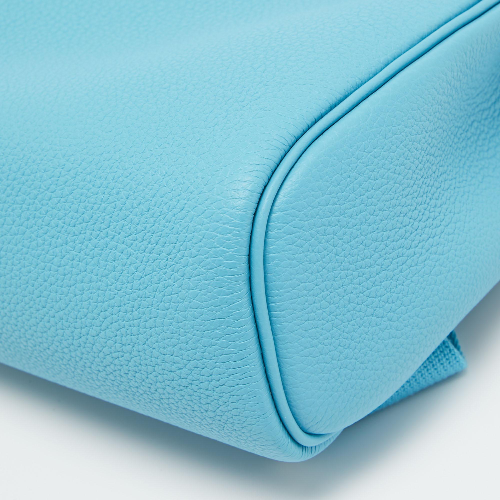 Women's Hermès Bleu du Nord Togo Leather Palladium Finish Hac A Dos PM Bag