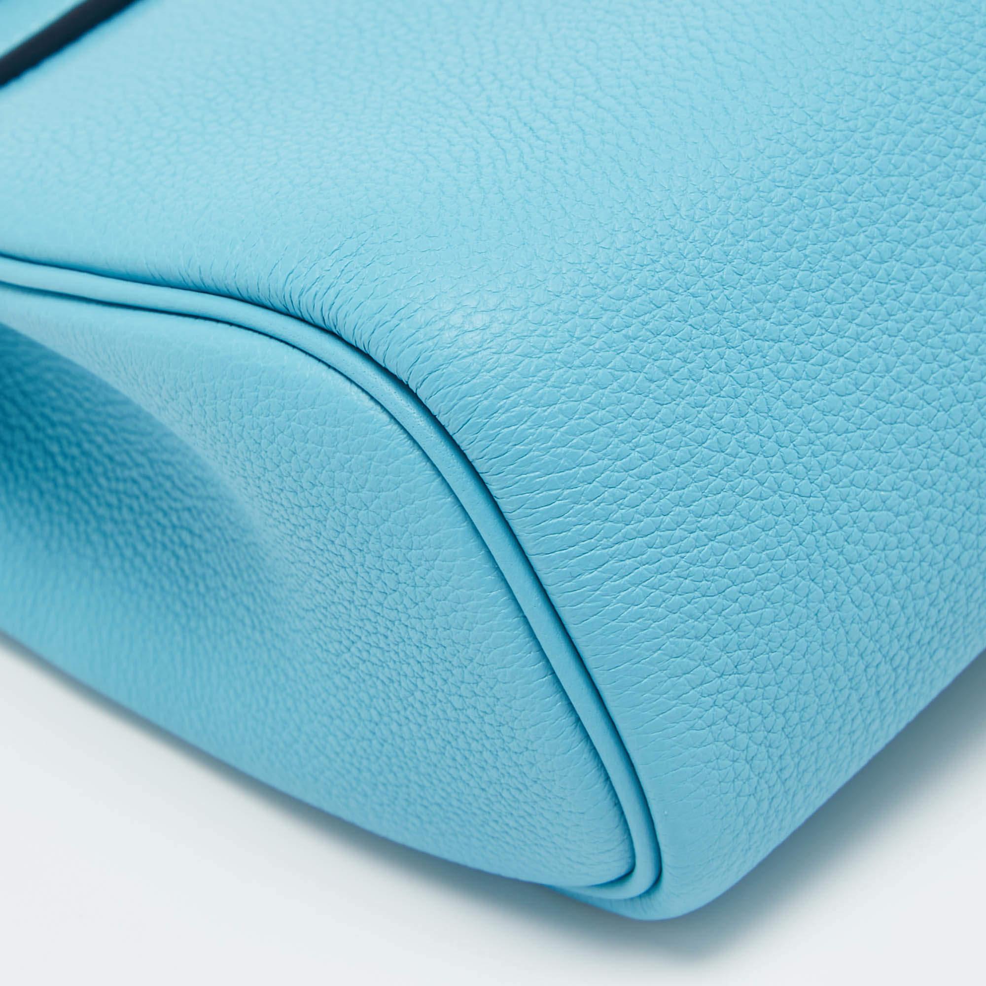 Women's Hermès Bleu du Nord Togo Leather Palladium Finish Hac A Dos PM Bag For Sale