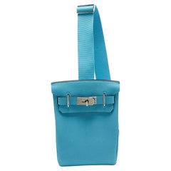 Hermès Bleu du Nord Togo Leather Palladium Finish Hac A Dos PM Bag